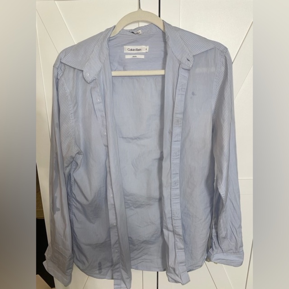 Calvin Klein Light Blue Pinstripe Shirt